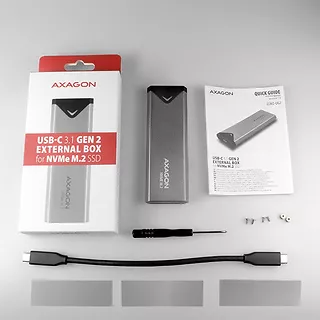 EEM2-UG2 Obudowa zewnętrzna aluminiowa, USB-C 3.2 Gen 2 - M.2 NVMe SSD, długość 42 do 80 mm