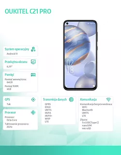 Smartfon C21 PRO 4/64GB DualSIM Czarny