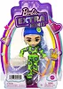 Lalka Barbie Extra Minis zielony kombinezon - jasnoniebieskie włosy