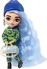 Lalka Barbie Extra Minis zielony kombinezon - jasnoniebieskie włosy