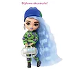 Lalka Barbie Extra Minis zielony kombinezon - jasnoniebieskie włosy