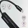 HMC-GL3A Wieloportowy hub metalowy 3x USB-A + GLAN, USB 3.2 Gen 1, 20 cm USB-C kabel