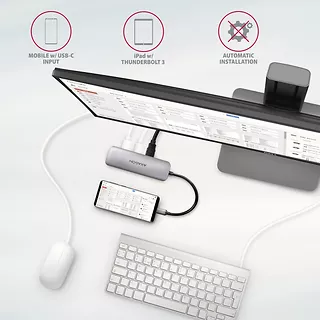 HMC-5 Wieloportowy hub 2x USB-A, HDMI, SD/microSD, USB 3.2 Gen 1, PD 100W, 20cm USB-C kabel