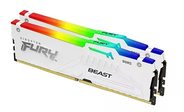 Pamięć DDR5 Fury Beast RGB  32GB(2*16GB)/5200  CL36 Biała