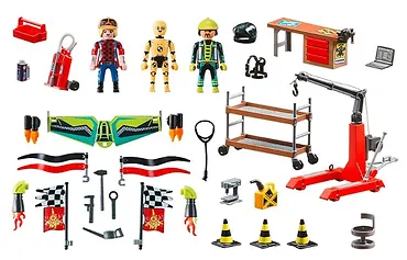 Zestaw figurek Stunt Show 70834 Lotniczy pokaz kaskaderski: Stacja serwisowa