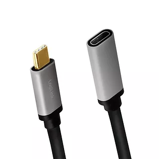 Kabel USB-C M/F,4K/60Hz aluminiowy 0.5m