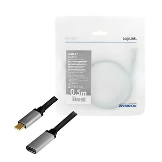 Kabel USB-C M/F,4K/60Hz aluminiowy 0.5m
