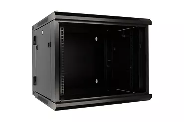 Szafka wisząca rack 9U 600x600 czarna dwusekcyjna