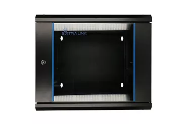 Szafka wisząca rack 9U 600x600 czarna dwusekcyjna