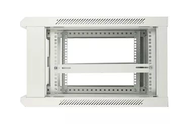 Szafka wisząca rack 6U 600x450 szara z metalowymi drzwiami