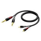 Kabel 2x RCA/Cinch Męski - 2x 6,3 mm Złącze męskie mono 3m - CLA631/3