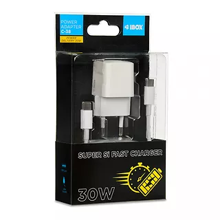 ŁADOWARKA SIECIOWA C-38 PD30 CW USB-C, KABEL