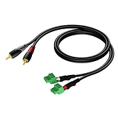 Kabel 2x RCA/Cinch - 2x Kostka elektryczna (3 tory-3,81 mm) 1m - CLA832/1