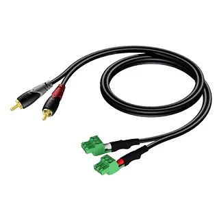 Kabel 2x RCA/Cinch - 2x Kostka elektryczna (3 tory-3,81 mm) 1m - CLA832/1