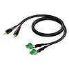 Kabel 2x RCA/Cinch - 2x Kostka elektryczna (3 tory-3,81 mm) 1m - CLA832/1