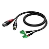 Kabel 2x XLR Męski - 2x Kostka elektryczna (3 TORY-3,81MM) 1,5 m - CLA834/1.5