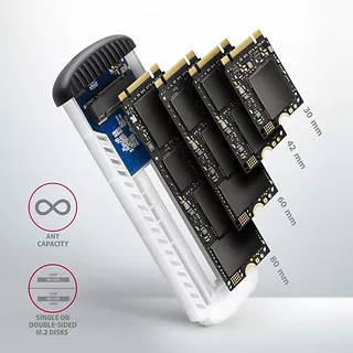 EEM2-SA Obudowa zewnętrzna aluminiowa bezśrubowa USB 3.2 GEN 1 M.2 SATA SSD