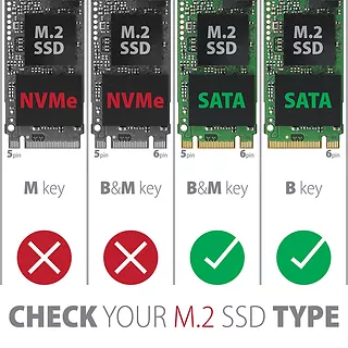 EEM2-SA Obudowa zewnętrzna aluminiowa bezśrubowa USB 3.2 GEN 1 M.2 SATA SSD