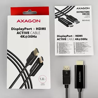 RVD-HI14C2 Adapter aktywny DisplayPort -> HDMI 1.4, kabel 1,8m, 4K/30Hz