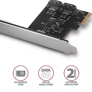 PCES-SA2N Kontroler PCIe 2x wewnętrzny port SATA 6G, ASM1061, SP & LP