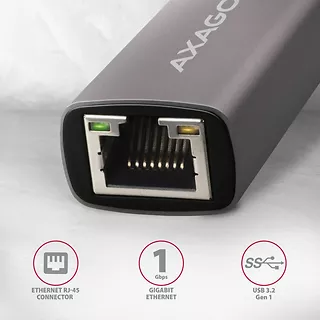 ADE-TRC Karta sieciowa Gigabit Ethernet adapter, USB-C 3.2 Gen 1, instalacja automatyczna, metalowy, tytanowa szarość