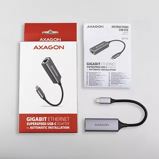 ADE-TRC Karta sieciowa Gigabit Ethernet adapter, USB-C 3.2 Gen 1, instalacja automatyczna, metalowy, tytanowa szarość