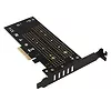 PCEM2-DC Adapter wewnętrzny PCIe x4, 1x M.2 NVMe M-key + 1x SATA B-key slot, chłodnica, SP & LP + radiator