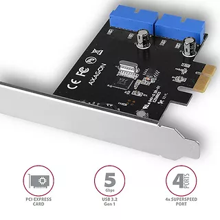 PCEU-034VL Kontroler PCIe 2x wewnętrzny 19-pinowy port USB 3.2 GEN 1, UASP, SP & LP