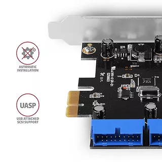 PCEU-034VL Kontroler PCIe 2x wewnętrzny 19-pinowy port USB 3.2 GEN 1, UASP, SP & LP