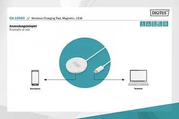 Ładowarka bezprzewodowa indukcyjna 15W MagSafe 1m USB-C Biała