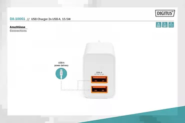 Ładowarka sieciowa zasilacz 2x USB-A 15,5W Biała