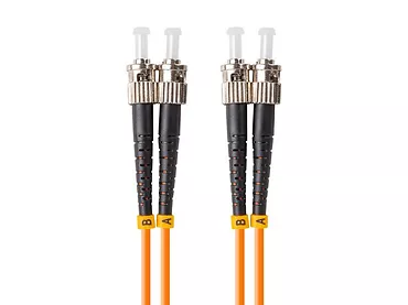 Patchcord światłowodowy MM ST/UPC-ST/UPC DUPLEX 3.0MM OM2 50/125 LSZH 1m pomarańczowy