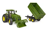 Traktor John Deere 7R 350 z ładowaczem i przyczepą