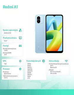 Smartfon Redmi A1 2/32 GB Light Blue