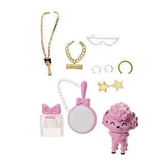 Barbie Extra Fancy różowy strój + piesek pudelek