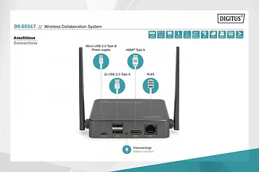 Przedłużacz/Extender HDMI system pracy zespołowej, bezprzewodowy 50m 4K 60Hz 5GHz (zestaw)