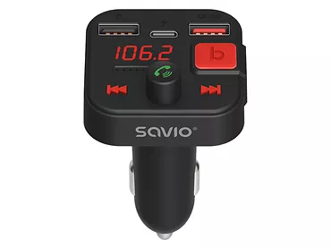 Transmiter FM Bluetooth 5.3 i ładowarką PD QC 3.0 SAVIO TR-15