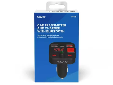 Transmiter FM Bluetooth 5.3 i ładowarką PD QC 3.0 SAVIO TR-15