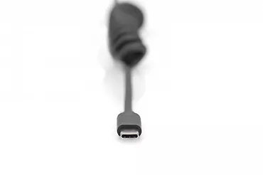 Kabel spiralny USB A/USB C, USB 2.0, PD 60W, max. 1m Czarny