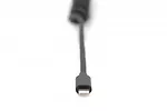 Kabel USB 2.0 spiralny USB A/Lightning, PD 20W, MFI, max. 1m Czarny