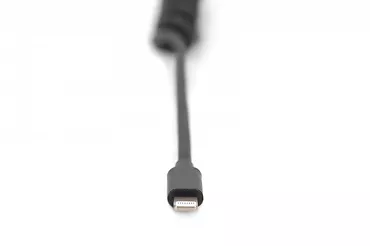 Kabel USB 2.0 spiralny USB A/Lightning, PD 20W, MFI, max. 1m Czarny