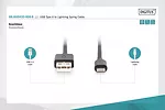 Kabel USB 2.0 spiralny USB A/Lightning, PD 20W, MFI, max. 1m Czarny