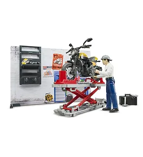 Zestaw Warsztat naprawy motocykli z Ducati i figurką