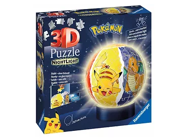 Ravensburger - Puzzle 3D Świecąca Kula: Pokemon 74 el.