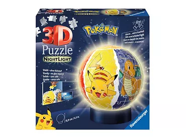 Ravensburger - Puzzle 3D Świecąca Kula: Pokemon 74 el.