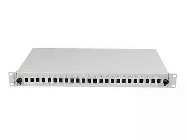 Przełącznica światłowodowa 24XSC simplex/24XLC duplex rack 19 1U szara + akcesoria