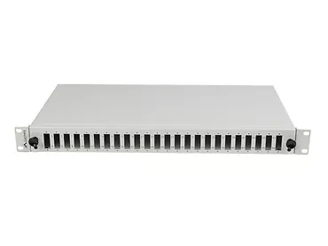 Przełącznica światłowodowa 24XSC duplex/24XLC QUAD rack 19 1U szara + akcesoria