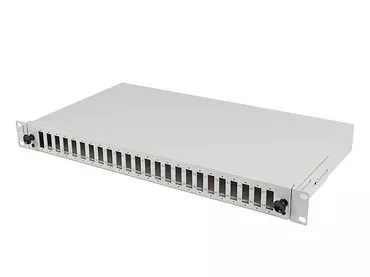 Przełącznica światłowodowa 24XSC duplex/24XLC QUAD rack 19 1U szara + akcesoria