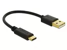 Kabel USB-C(M)->USB-A(M)2.0 0.15M czarny 85354