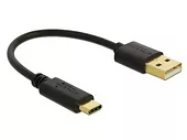 Kabel USB-C(M)->USB-A(M)2.0 0.15M czarny 85354